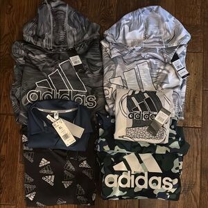 Adidas Kids Hoodies and Tees - Black, Gray, Blue, White